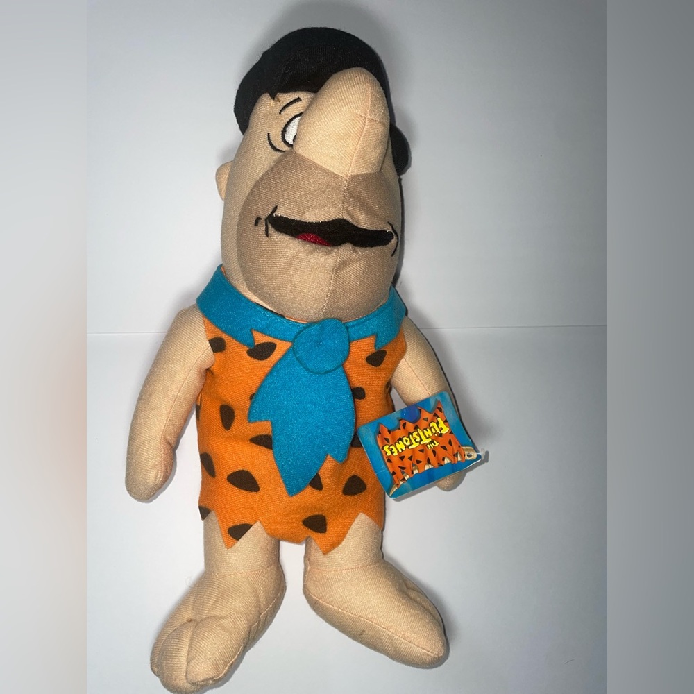 Fred Flinstone Cartoon Character Plush Toy - Orange and Blue